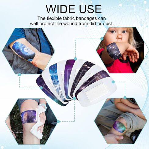Geiserailie 50 Pcs Large Waterproof Bandages 2'' x 4'' Adhesive Wound Care Bandages Cushioned Flexible Latex Free for First Aids and Protect(Starry Sky) in Saudi Arabia
