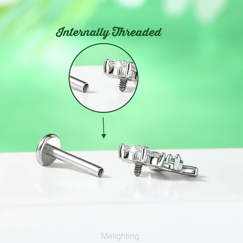 Meiighting Flower Helix Encring 16G intriling intrilage inring stele stele steel 316l cz 8 mm ropring tragus stud conch arring for women in Saudi Arabia