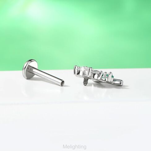 Meiighting Flower Helix Encring 16G intriling intrilage inring stele stele steel 316l cz 8 mm ropring tragus stud conch arring for women in Saudi Arabia