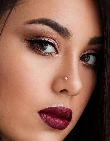 Akeoqi 16Pcs Nose Rings L Shaped Nose Studs Stainless Steel Pink CZ Opal Butterfly Flower Leaf Heart Moon Star Dangle Body Piercing Jewelry for Women Men 20G Gold Silver Tone in Kuwait