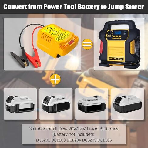 محول مبتفعات Car Jumper لبطارية DeWalt 20V 60V ، كابل 11AWG يتحول إلى معززة Automotive Automotive Cable ، كابل القفز لبطاريات السيارات (بدون بطارية) in Kuwait