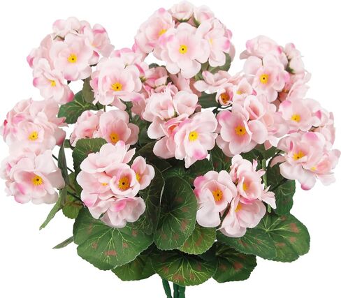 3 Pcs Artificial Geraniums Flowers Silk Geraniums for Outdoors UV Resistant Blue Artificial Geranium Bush Faux Flowers Plant Geraniums for Garden Home Decor Indoor Patio Vase Table Centerpiece in Saudi Arabia