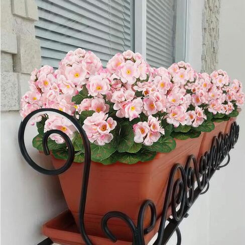3 Pcs Artificial Geraniums Flowers Silk Geraniums for Outdoors UV Resistant Blue Artificial Geranium Bush Faux Flowers Plant Geraniums for Garden Home Decor Indoor Patio Vase Table Centerpiece in Saudi Arabia