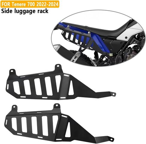 For Tenere 700 Tenere700 TENERE700 TENERE 700 2022 2023 2024 2025 World Raid Luggage Racks Side Carrier Side Panniers Rack REARACE Saddlebag Support Racks (Black) in Saudi Arabia