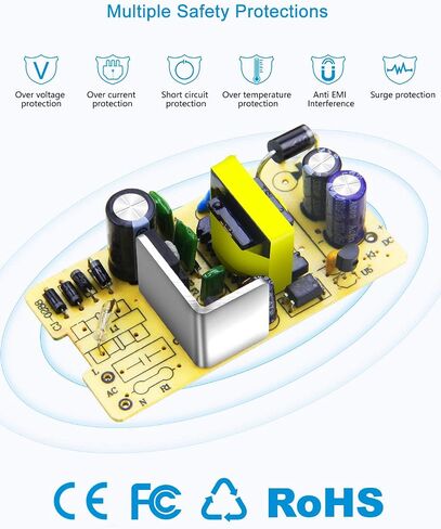 ALITOVE AC to DC Converter 12V 8A 96W, 100V-240V to 12V Power Supply Adapter Car Cigarette Lighter Socket, AC/DC Transformer for Portable Cooler Warmer, Air Compressor,Other Car Devices Under 96W in Kuwait