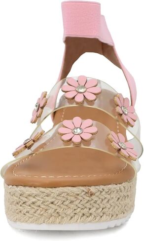 YOKI MALLEN-03Y Girls Wedge Sandals with Floral Details, Girls Platform Sandals in Saudi Arabia