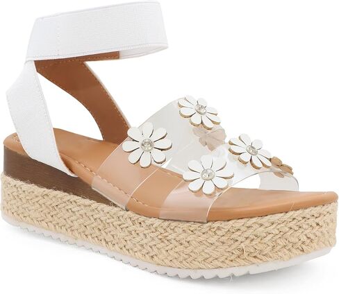 YOKI MALLEN-03Y Girls Wedge Sandals with Floral Details, Girls Platform Sandals in Saudi Arabia