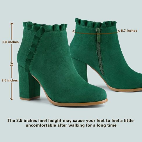 Allegra K Women's Ruffle Block Heel Ankle Boots in Saudi Arabia