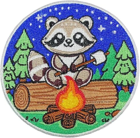 PatchClub Camping Patch Campfire Fire Mountain Adventure Outdoors, 3 inches - Colorful Embroidered Cool Iron On/Sew On Patches (Campfire) in Kuwait