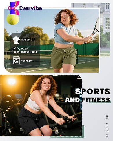 3 Pack Plus Size Women's Drawstring Sweat Shorts Athletic Workout Comfy Lounge Shorts with Pockets in Saudi Arabia
