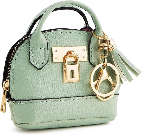 Wozeah Mini Backpack Keychain for Women ، Small Change Pouch Coin Purse Zipper with Card Card Lipstick Cosmetics Bag （Coffee） in Kuwait