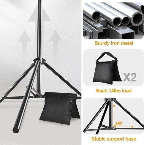 EMART Photo Backdrop Stand kit, 6.9 x 10 ft Back Drop Adjustable Frame for Photography, Photoshoot Banner Background Support Holder for Parties Dectoration in Saudi Arabia