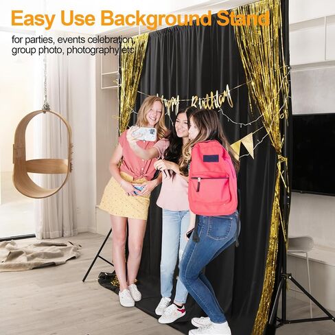 EMART Photo Backdrop Stand kit, 6.9 x 10 ft Back Drop Adjustable Frame for Photography, Photoshoot Banner Background Support Holder for Parties Dectoration in Saudi Arabia
