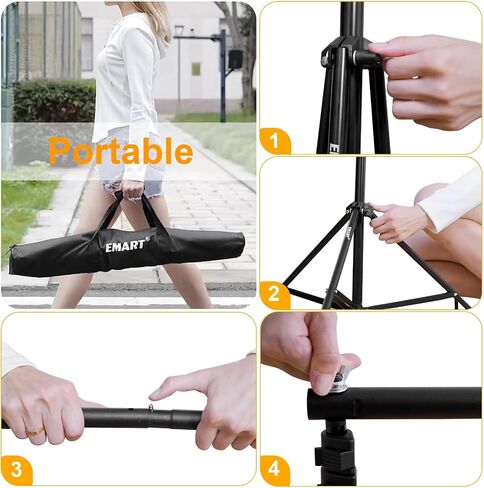 EMART Photo Backdrop Stand kit, 6.9 x 10 ft Back Drop Adjustable Frame for Photography, Photoshoot Banner Background Support Holder for Parties Dectoration in Saudi Arabia
