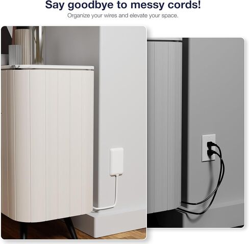 سلك توصيل مسطح لقطاع الطاقة بطول 3 أقدام - موسع منفذ حائط أبيض رفيع للغاية 3 منافذ مع غطاء حماية للأطفال للمطبخ، خلف التلفزيون، غرفة النوم، مدرج في قائمة ETL in Kuwait