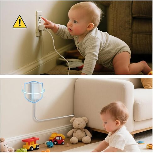 سلك توصيل مسطح لقطاع الطاقة بطول 3 أقدام - موسع منفذ حائط أبيض رفيع للغاية 3 منافذ مع غطاء حماية للأطفال للمطبخ، خلف التلفزيون، غرفة النوم، مدرج في قائمة ETL in Kuwait