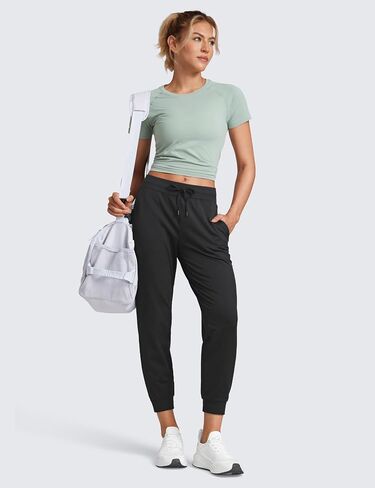 CRZ Yoga Cloud Jersey joggers sweatpants النساء 25 "Capri Casual Lounge Pajama تجريب السراويل مع جيوب in Saudi Arabia