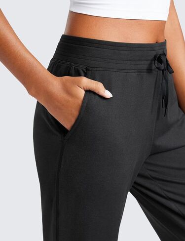 CRZ Yoga Cloud Jersey joggers sweatpants النساء 25 "Capri Casual Lounge Pajama تجريب السراويل مع جيوب in Saudi Arabia