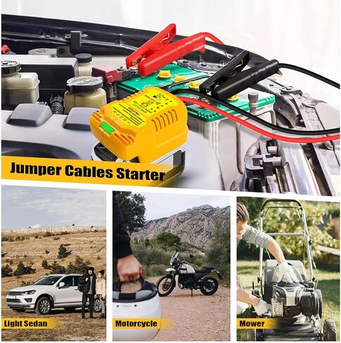 محول مبتفعات قفزة السيارات لبطارية DeWalt 20V 60V ، 11 Gauge Car Battery Jump Starter ، كابلات معززة للسيارات الشاقة للبطاريات التي تبدأ بالموت أو الضعيف ، محرك حتى 3.5 لتر in Kuwait