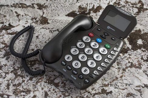 Ampli550 - هاتف Big Button Landline Telephone - الهاتف الصاخب الصاخب - معرف المتصل ، ومفاتيح الحديث - شاشة عرض LCD الخلفية - Aid Aid متوافقة in Saudi Arabia