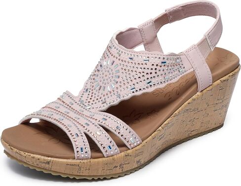 Skechers Women's Beverlee Dromazing Charm Wedge Sandal in Saudi Arabia