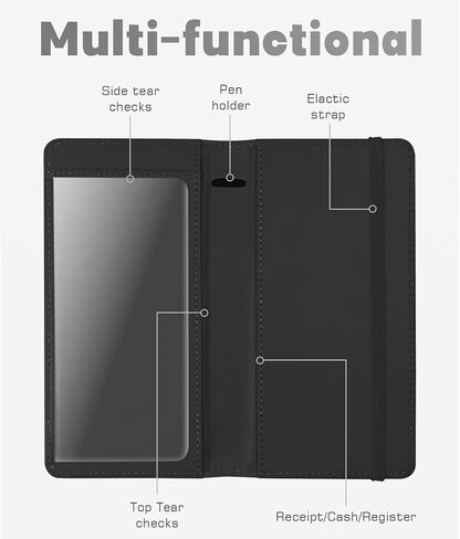 Letter Checkbook Cover, RFID Blocking Checkbook, Stylish, Lightweight, Slim Durable, Multi-Functional Checkbook Holder for Personal and Business Checks (Leopard-Black) in Kuwait