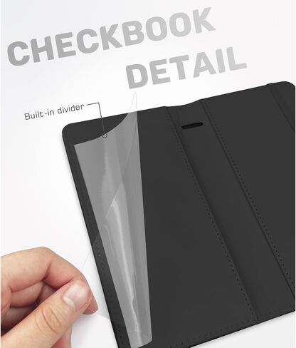 Letter Checkbook Cover, RFID Blocking Checkbook, Stylish, Lightweight, Slim Durable, Multi-Functional Checkbook Holder for Personal and Business Checks (Leopard-Black) in Kuwait