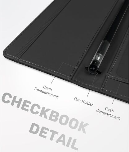 Letter Checkbook Cover, RFID Blocking Checkbook, Stylish, Lightweight, Slim Durable, Multi-Functional Checkbook Holder for Personal and Business Checks (Leopard-Black) in Kuwait