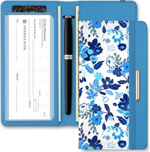 Letter Checkbook Cover, RFID Blocking Checkbook, Stylish, Lightweight, Slim Durable, Multi-Functional Checkbook Holder for Personal and Business Checks (Leopard-Black) in Kuwait