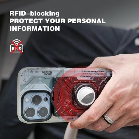 محفظة Airtag للرجال-محفظة معدنية ضئيلة مع ألياف الكربون ، حامل بطاقة ائتمان حظر RFID ، محفظة جيب أمامية مع أنبوب زجاجي وموضع خطاف رمادي in Saudi Arabia