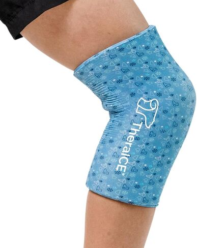 TheraICE Elbow & Knee Ice Pack for Injuries Compression Sleeve, Reusable Gel Cold Pack for Knee, Elbow, Ankle, Calf - Cold Wrap Recovery Pain Relief (Exra Extra-Large, PRO - Shadow Black) in Saudi Arabia
