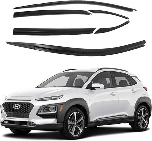 AUTOCLOVER Tape-On Rain Guards Window Visors 6 Pcs Set for Hyundai The All New Kona 2024 2025 / Window Deflectors, Out-Channel Vent Shades (Smoked) in Saudi Arabia