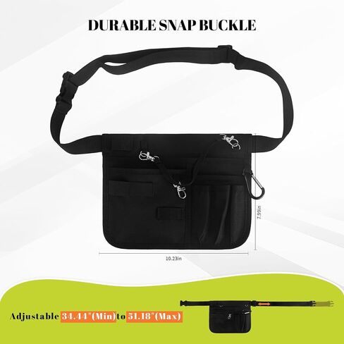 Nurse Fanny Pack with Stethoscope Holder - Nursing Fanny Pack for Nurses, Nurse Pocket Organizer, Medical Bags for Nurses, Utility Belt for Work, Teacher Tool Belt (Black) in Kuwait