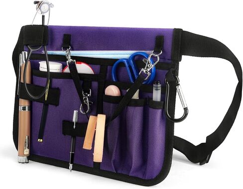 Nurse Fanny Pack with Stethoscope Holder - Nursing Fanny Pack for Nurses, Nurse Pocket Organizer, Medical Bags for Nurses, Utility Belt for Work, Teacher Tool Belt (Black) in Kuwait
