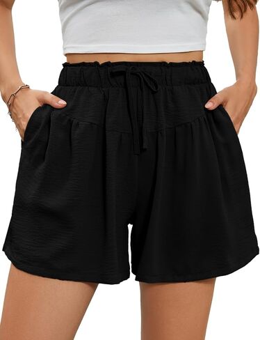 شورتات Flygo Flowy for Women Summer Summer عالية الخصر شورت الساق على الساق مع جيوب in Saudi Arabia