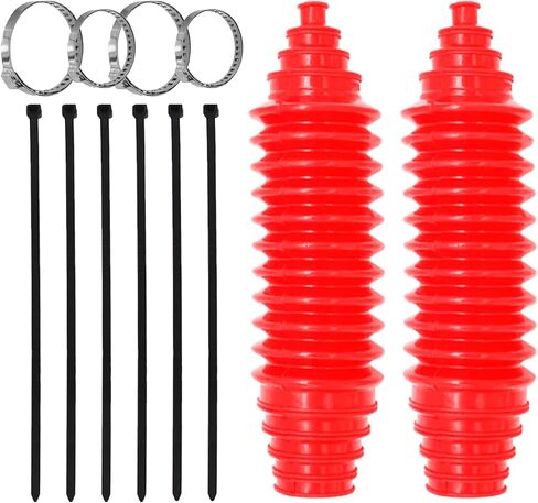 Steering Rack and Pinion Boot Kit, Universal Silicone Bellow Steering Rack Guide Kit with 6 Cable Ties & 4 Clamps, Auto Inner Tie Rod Boot 103-3070 Bellow Car Boots Accessories(Black） in Saudi Arabia