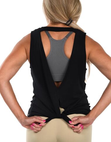 Women’s Bamboo Tie-Back Tank Top. Athletic, Workout, Running & Extra Soft Top. in Kuwait