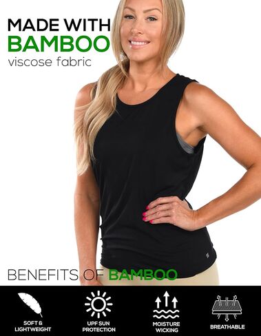 Women’s Bamboo Tie-Back Tank Top. Athletic, Workout, Running & Extra Soft Top. in Kuwait