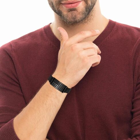 To My Dad/New Dad/Stepdad/Father-in-Law Bracelet, Adjustable Stainless Steel American Flag Bracelet Jewelry, Birthday Valentine Father’s Day Gifts in Saudi Arabia