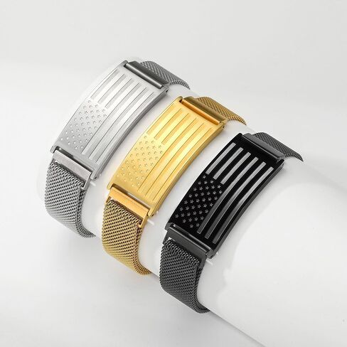 To My Dad/New Dad/Stepdad/Father-in-Law Bracelet, Adjustable Stainless Steel American Flag Bracelet Jewelry, Birthday Valentine Father’s Day Gifts in Saudi Arabia