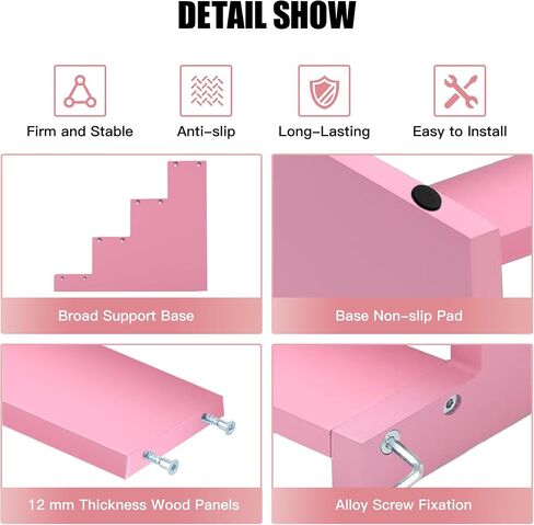 Wooden Perfume Stand for Women 4 Tier Pink Perfume Organizer Stand Perfume Display Shelf & Holder for Women’s Dresser & Vanity Desktop Rack for Fragrance Figures Dessert Cupcakes Decoration in Kuwait