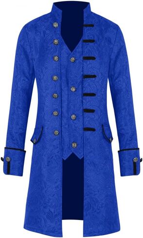 Mens Steampunk Medieval Jacket Pirate Viking Renaissance Costume Gothic Victorian Halloween Coats in Saudi Arabia