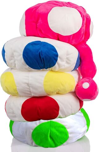 Mushrooms Hats Cute Caps Multicolor Colors Mushrooms Hats Halloween Cosplay Hat for Adults Costume Accessories in Saudi Arabia