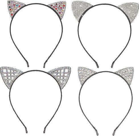 4pcs براقة القطط رئيس للنساء والفتيات ، وآذان القط عقال ، أو زي تأثيري أو إكسسوارات الشعر الموضة للحفلات in Saudi Arabia