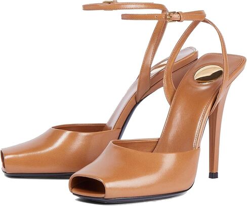 THESHY Womens Sandals Square Open Toe Stiletto High Heels Leather Ankle Strap Sandals Peep Toe Backless Buckle Dress Party Fashion Shoes for Women in Saudi Arabia