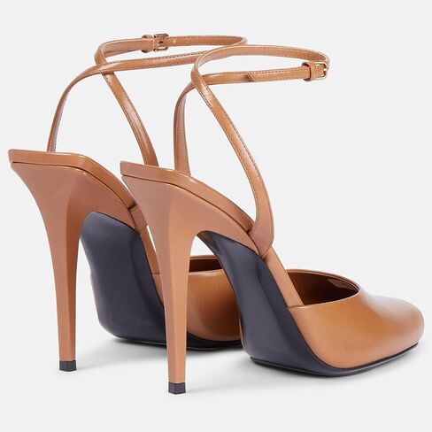 THESHY Womens Sandals Square Open Toe Stiletto High Heels Leather Ankle Strap Sandals Peep Toe Backless Buckle Dress Party Fashion Shoes for Women in Saudi Arabia