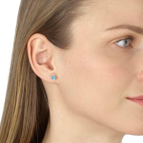 IGI معتمد 1 قيراط زرقاء أو وردية مختبر الماس الدائري مستدير أقراط للنساء أنا 14K أقراط الذهب الأبيض لها (VS1-VS2 ، 1.00 CTTW) in Kuwait