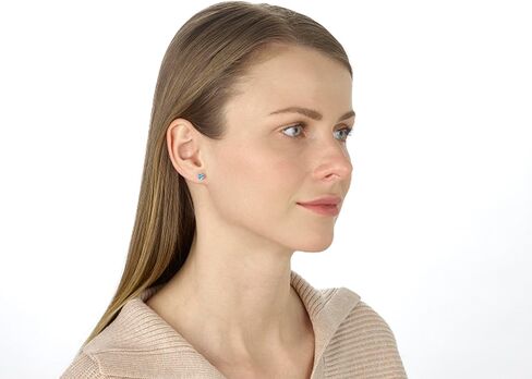 IGI معتمد 1 قيراط زرقاء أو وردية مختبر الماس الدائري مستدير أقراط للنساء أنا 14K أقراط الذهب الأبيض لها (VS1-VS2 ، 1.00 CTTW) in Kuwait