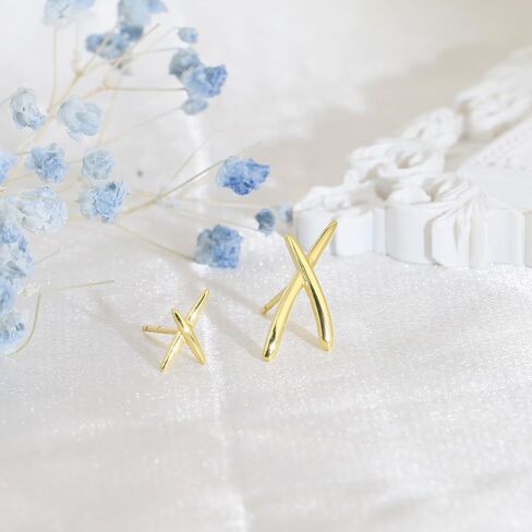 Smileblele 2 Pairs x Gold Stud arocrings مجموعة ، أقراط لذيذة للنساء ، حلق بسيط بسيط ، أقراط ذهبية 16K للنساء العصرية in Kuwait