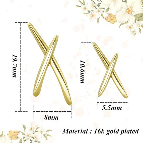 Smileblele 2 Pairs x Gold Stud arocrings مجموعة ، أقراط لذيذة للنساء ، حلق بسيط بسيط ، أقراط ذهبية 16K للنساء العصرية in Kuwait